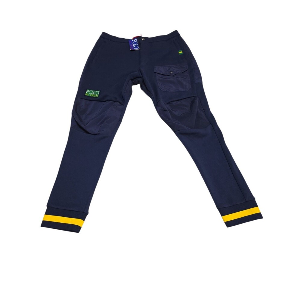 New Polo Ralph Lauren Hi Tech Hybrid Sweatpant Joggers - Navy Blue - Large -RARE